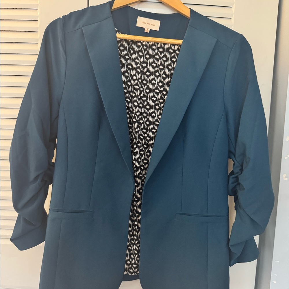 Skies Are Blue Deep Teal Blazer